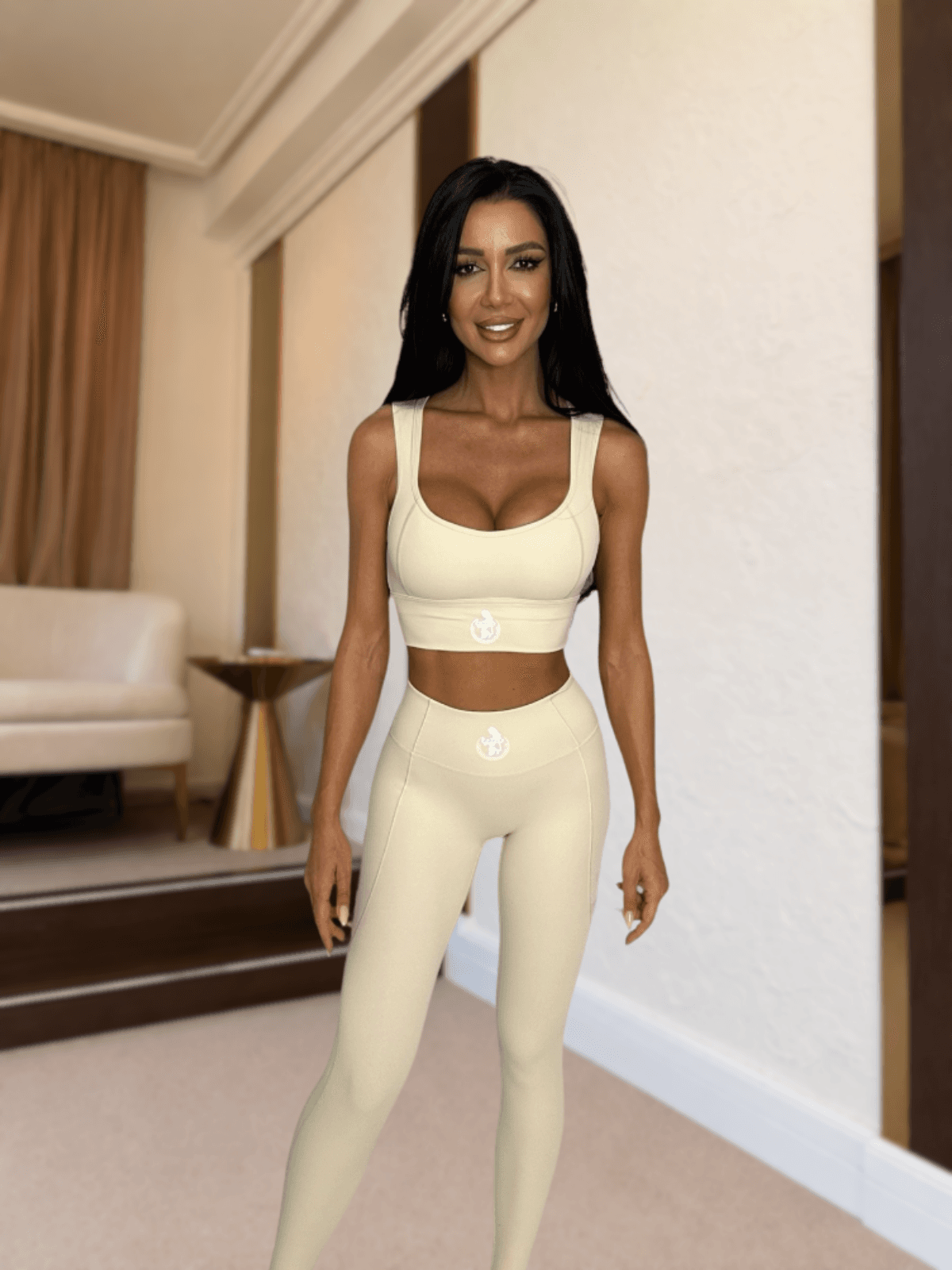 OSHO Cream Leggings